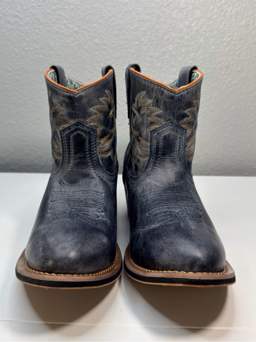 Laredo Sapphrye Women's Navy Blue Leather Western Cowboy Boots Size 8 - Picture 3 of 10